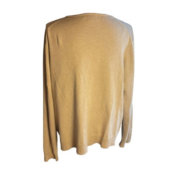 Lands End Womens Cardigan Sweater Sz XL Beige Long Sleeves Button Up Casual Work - Picture 9 of 16